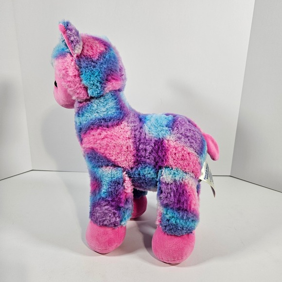 Build A Bear Workshop Tie Dye Llama Plush Pink Blue Purple Alpaca Stuffed Animal - Picture 3 of 11
